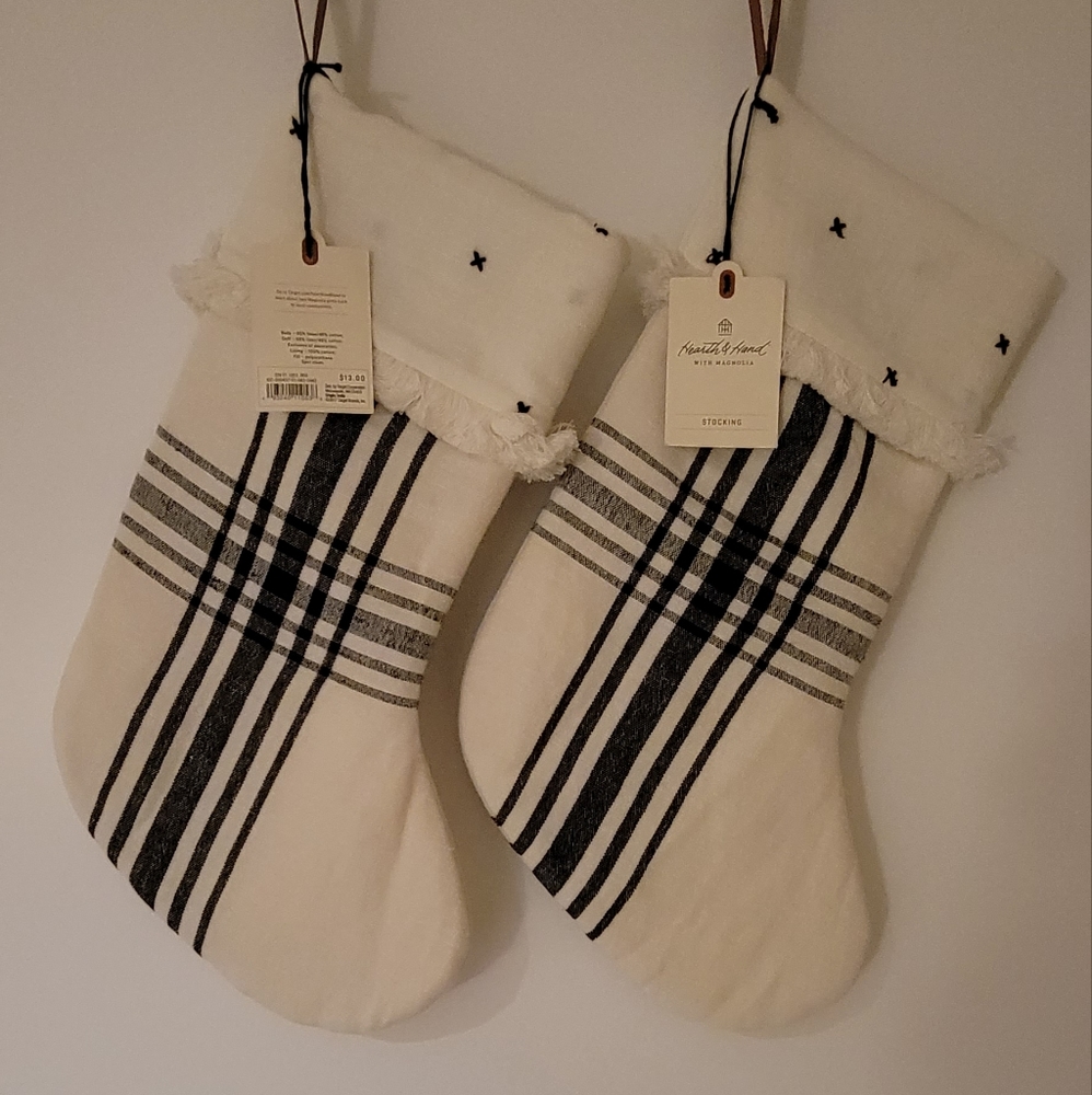 NWT Magnolia Hearth & Hand linen stocking set